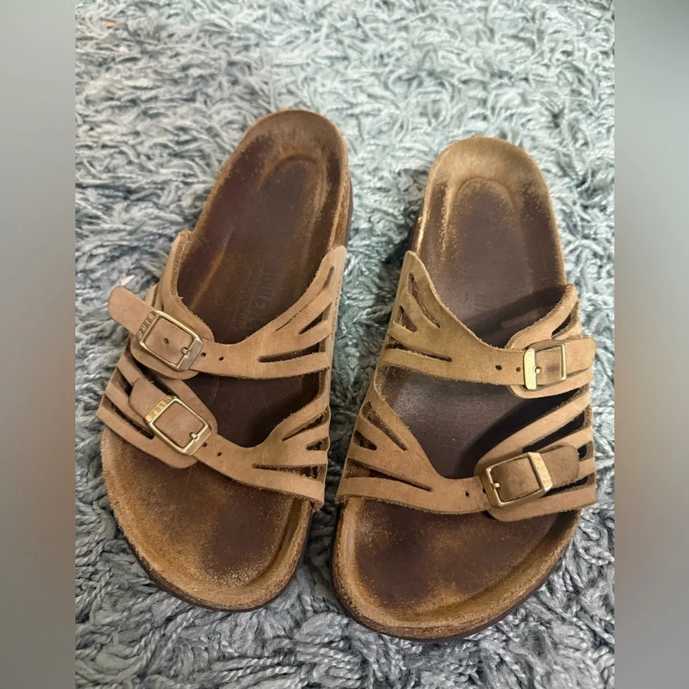 BIRKENSTOCK GRANADA SOFT FOOTBED SANDALS TOBACCO OILED LEATHER 38 - Picture 2 of 6